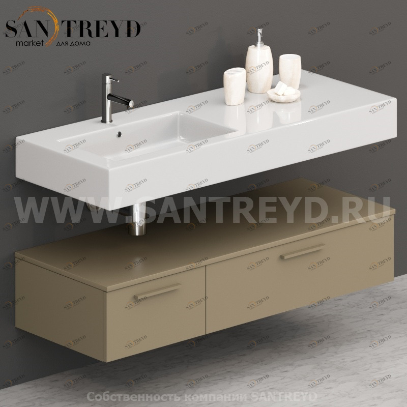 T13552PA2 Столешницы для использования в сочетании с тумбами и открытыми тумбами 135 см бежевая Globo ARREDO WOOD Италия Ceramica Globo
