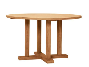 Круглый обеденный стол из тикового дерева