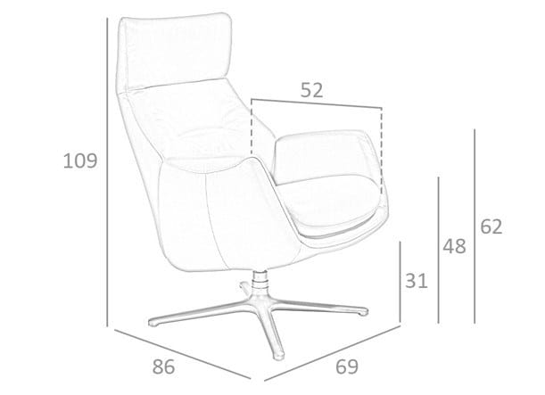 Кожаное вращающееся кресло с подлокотниками Angel Cerda Nature Life ARCH-00147893 - Вид №3