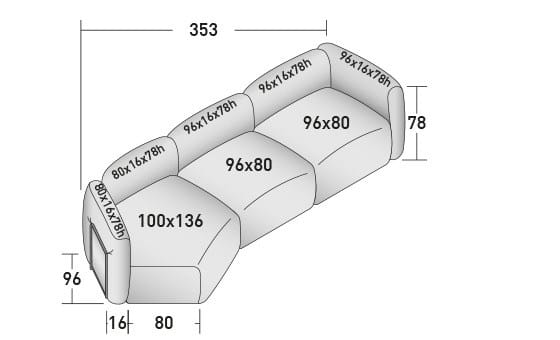 Съемный диван из ткани Flou лук ARCH-00024671 - Вид №11