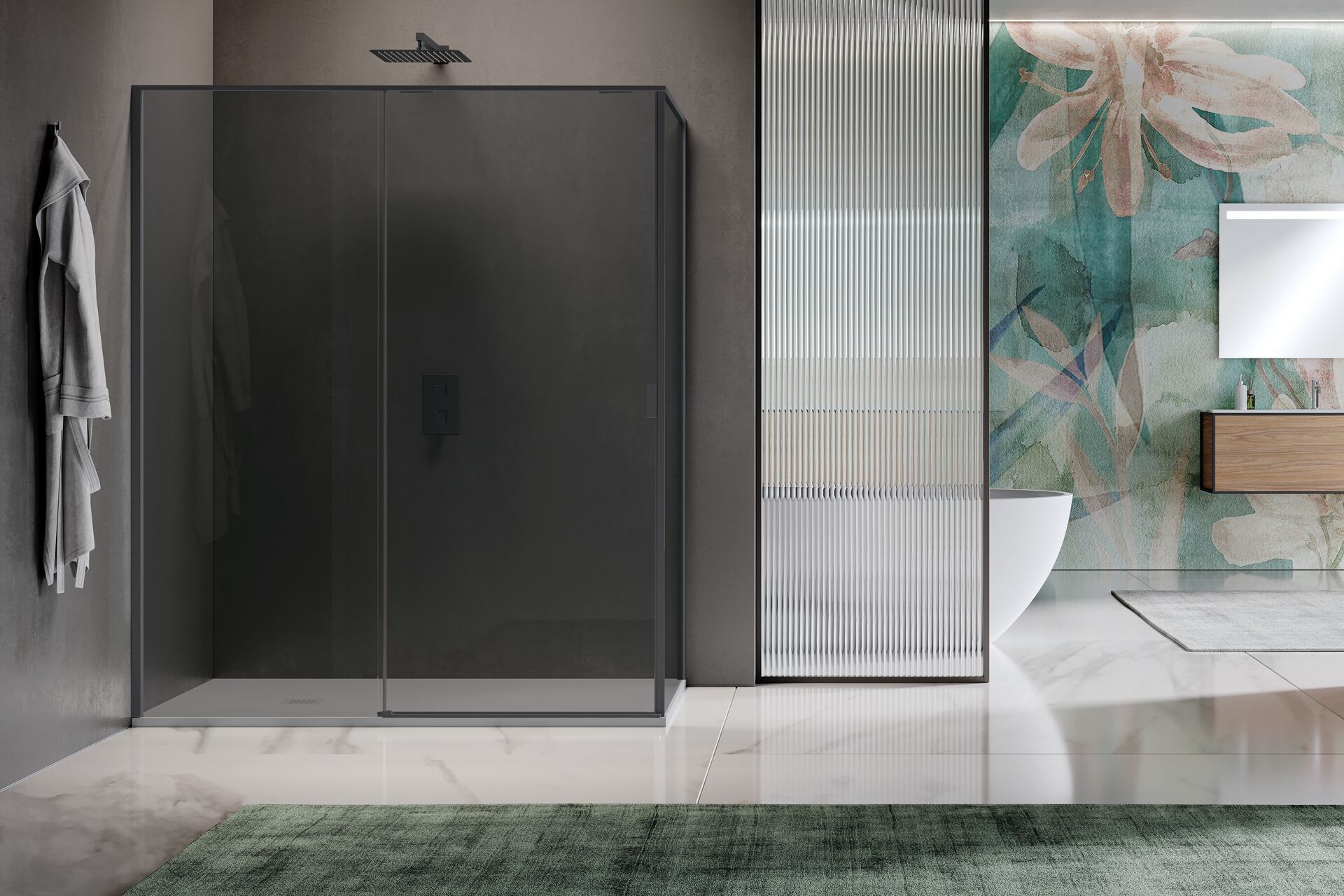 Двухдверная раздвижная дверь только для угла с фиксированной стеной Samo PYXIS ARCH-00023807 - Вид №4