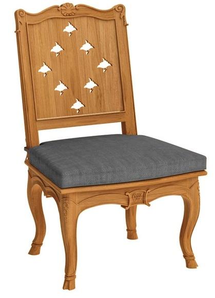 ASTELLO Садовый стул из тика Fleur de lys sun-id-1475862 - Вид №1