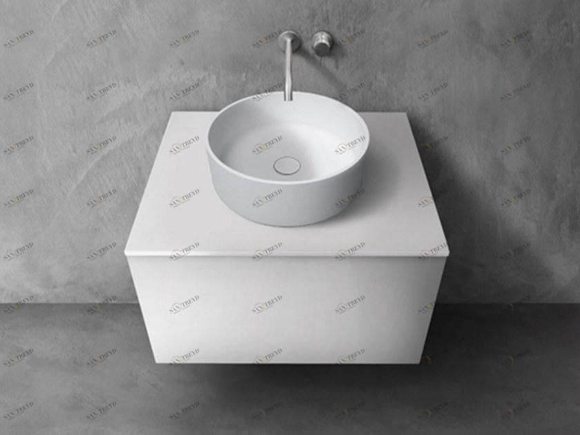 Blu Bathworks® Одинарная столешница для умывальника синего цвета ∙ stone ™ 700 Sac0700 