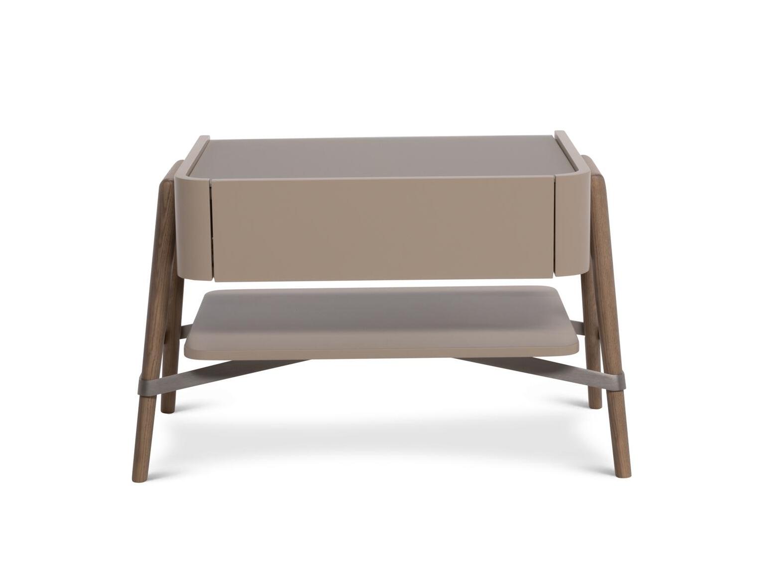 Тумбочка из ясеня и стеклянная столешница Natuzzi Italia SVEVO ARCH-00134009 - Вид №1