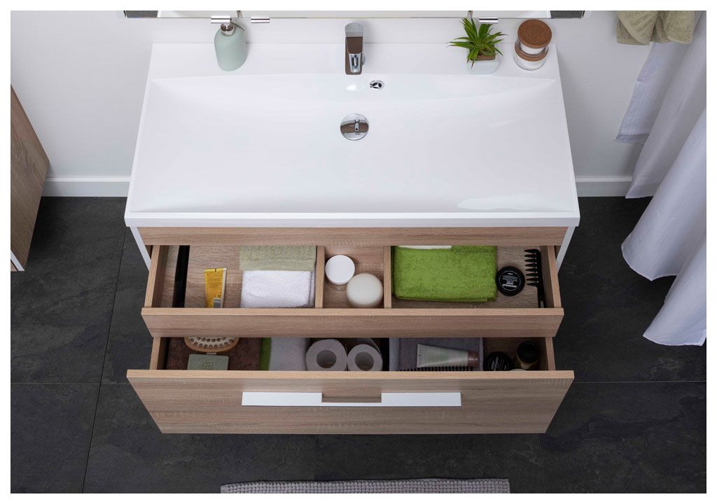 Тумба с раковиной Aquanet Августа 100 дуб сонома 0021002100204096 - Вид №5