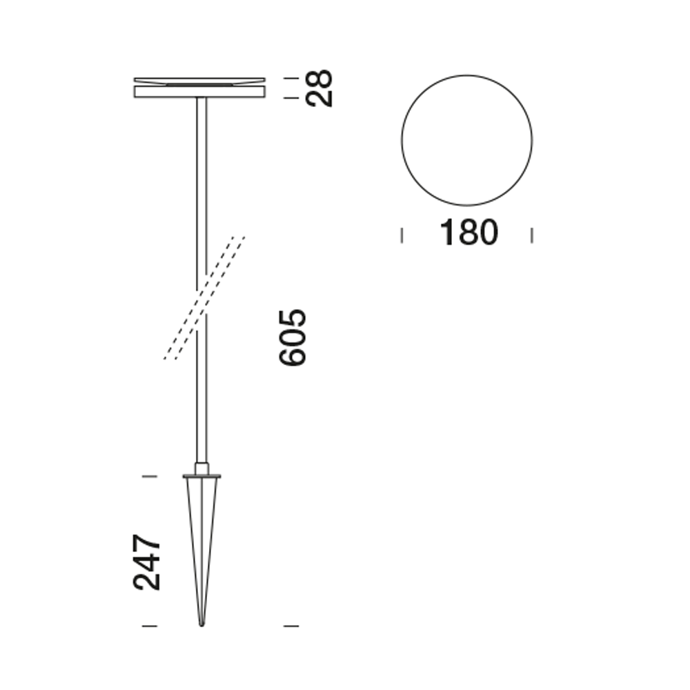 9402166 Мобильный светильник Platek CHIODO Picchetto (mobile)  CHIODO H. 600 mm - LED 4000K 93°  - Вид №21