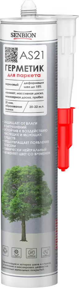 91460200 Герметик акриловый Senbion AS-21 SBM-21-BOA для паркета и деревянных напольных покрытий цвет беленый дуб 0.31 л STLM-0852664