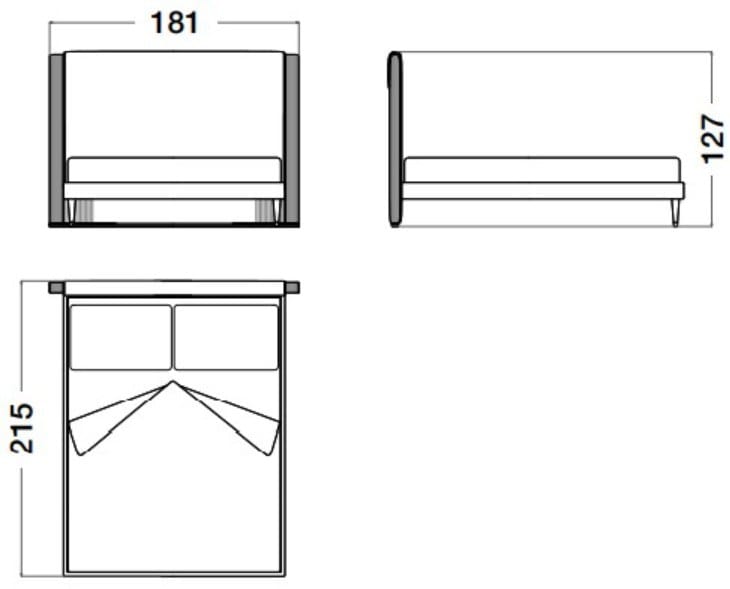 Двуспальная кровать из ткани с мягким изголовьем CPRN HOMOOD Cocoon ARCH-00087068 - Вид №2
