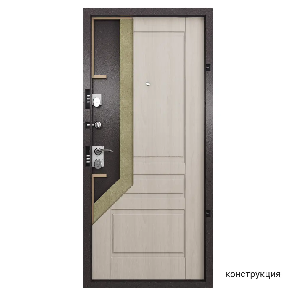 Дверь входная металлическая Страйд Летиция 860 мм правая цвет кремовый TOREX STLM-2141426 - Вид №13