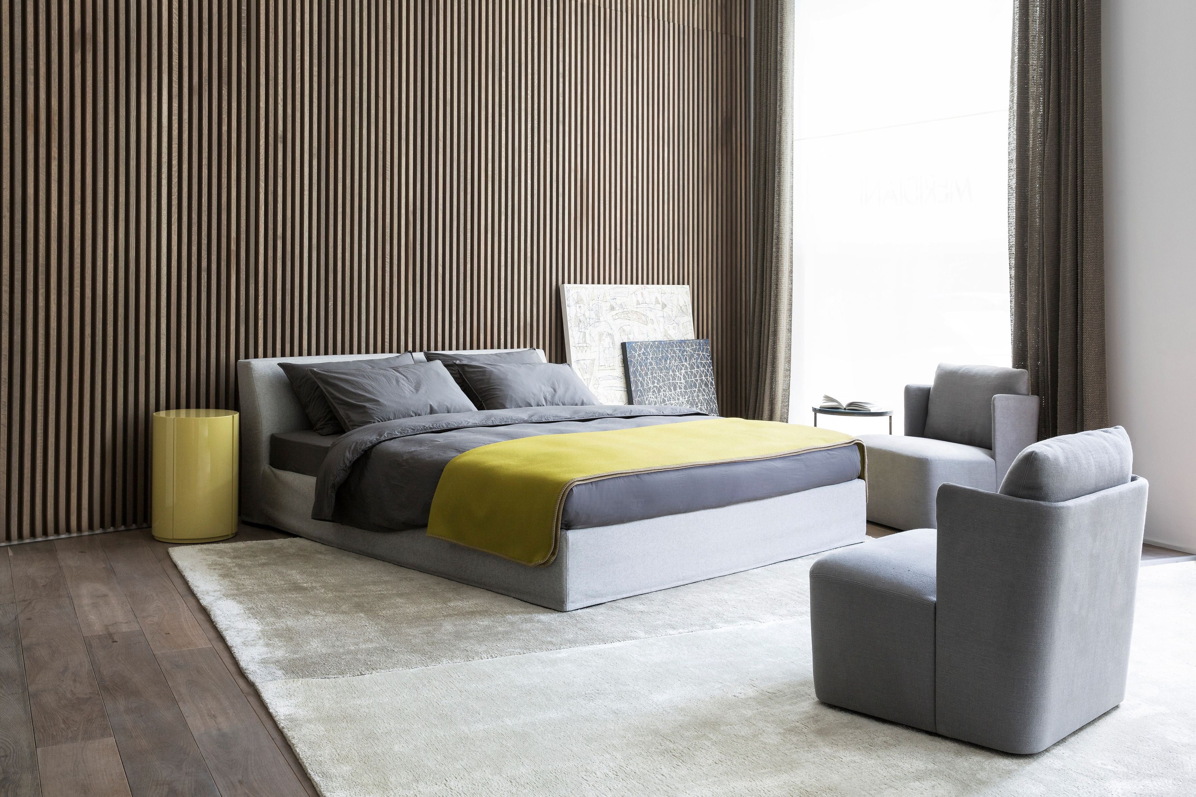 Съемная двуспальная кровать из ткани Meridiani ARCH-00007469