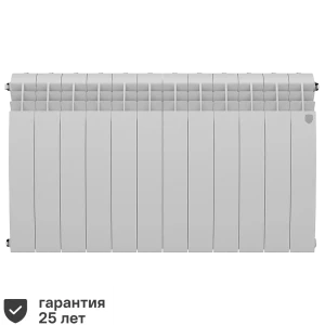 Радиатор секционный Royal Thermo Biliner RTBBTVR50012 500/87 12 секций нижнее правое подключение биметалл белый 82758189 STLM-2193145
