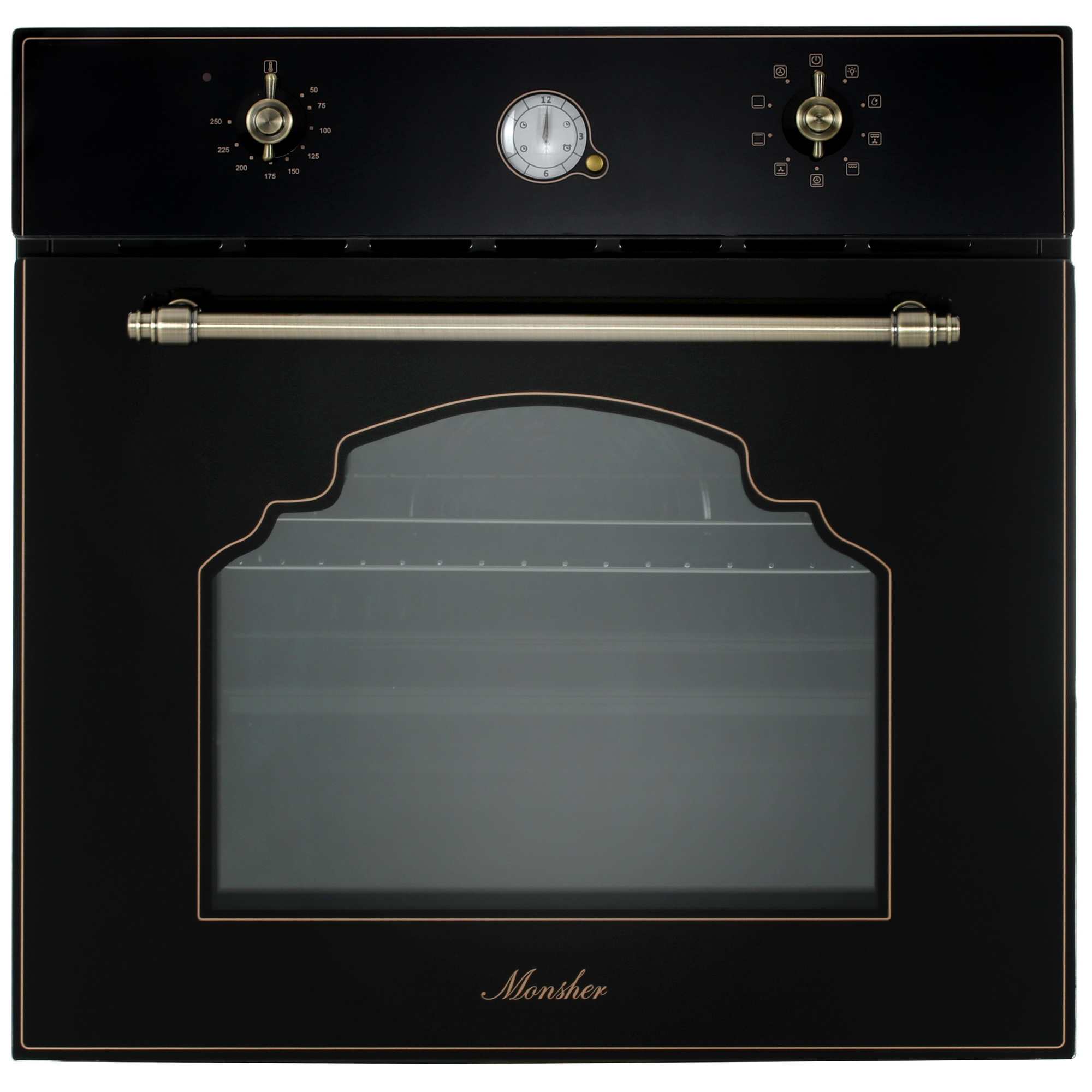 9121455 Электрический духовой шкаф Monsher MOE 6192 RN Bronze черный STDN-0002934