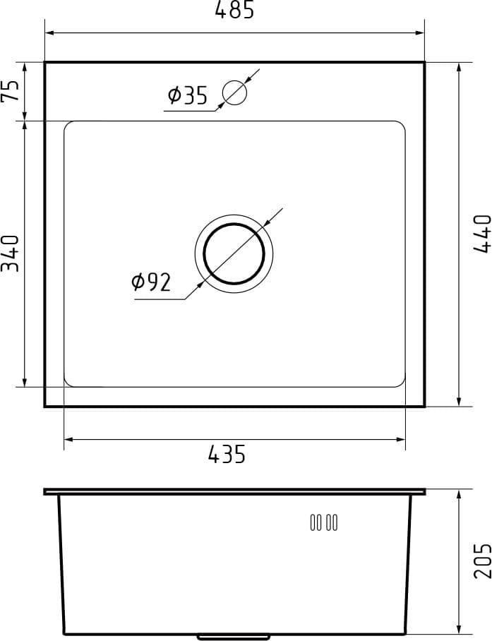 Кухонная мойка 4844 GRANFEST METAL - Вид №1
