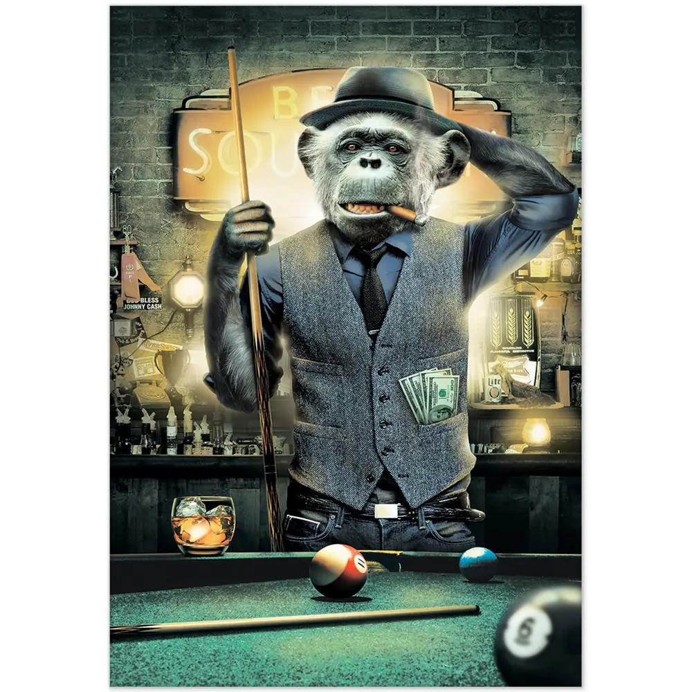 Картина на холсте Игра в бильярд 70x110 см FBRUSH STLM-2150857