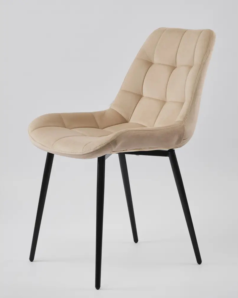 91588020 Комплект стульев 4 шт Myfar Феникс 51x82x59.5 см велюр цвет бежевый STLM-0859981