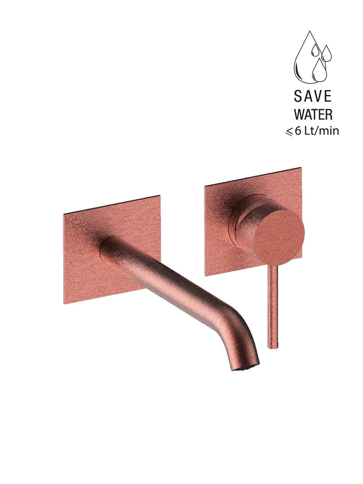 Однорычажный настенный смеситель для раковины из нержавеющей стали с 2 отверстиями Rubinetterie Frattini Pepe XL 316 ARCH-00090404 - Вид №16