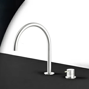 Смеситель для раковины глянцевая сталь с серой ручкой Toki Radomonte TKI32LCIL29