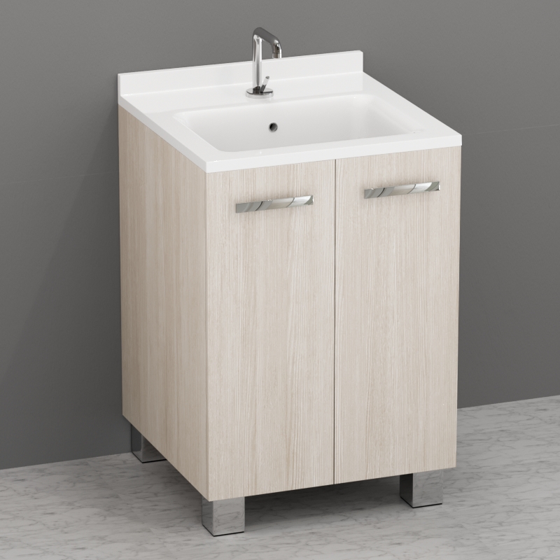 9165k6 Aquadom мебель в комплекте с умывальником 60x60 с сифоном 60 см цвет Светлый дуб Kerasan Aquadom Италия