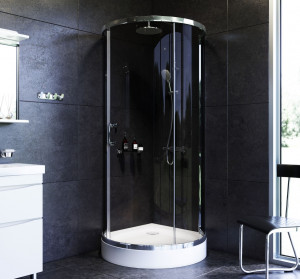 W83G-333-095CG Round 95 Душевое ограждение Round 95x95 стекло тонированное проф хром гля AM.PM Like