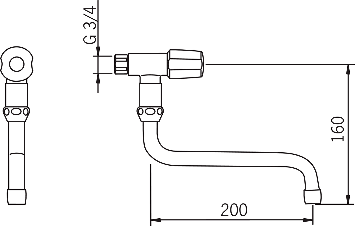 Oras 101027AC Кран для холодной воды 101027AC  Хром  - Вид №1