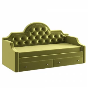 Диван-кровать детский с 2 выдвижными ящиками 90х190 см зеленый с каретной стяжкой DayBed KREIND DAYBED 00-3880035 Зеленый