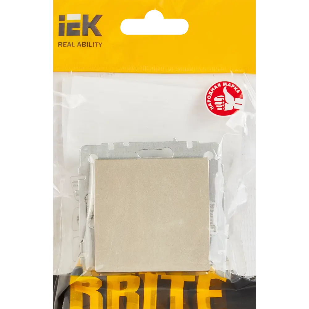 Выключатель встраиваемый самовозвратный IEK Brite 1 клавиша цвет шампань 87761749 STLM-2014818 - Вид №4