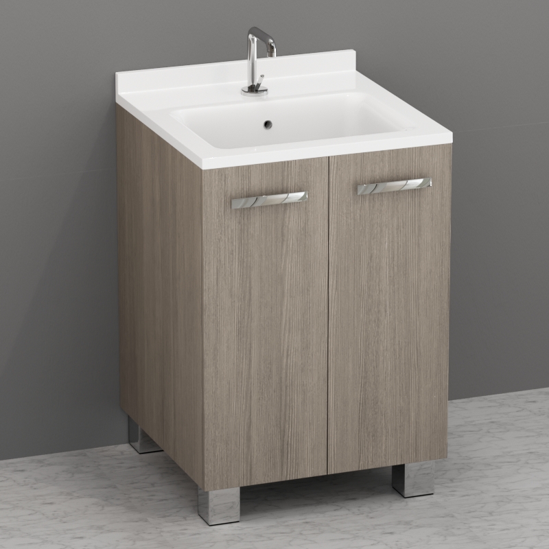 9165k4 Aquadom мебель в комплекте с умывальником 60x60 с сифоном 60 см цвет Темный дуб Kerasan Aquadom Италия