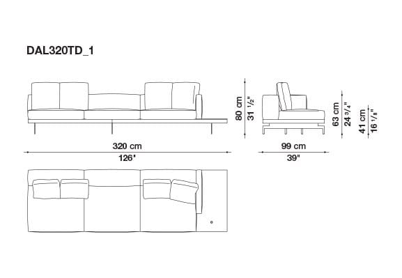3-местный тканевый диван с полуостровом B&B Italia док ARCH-00061121 - Вид №6