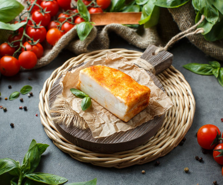 6664 Сало по-домашнему с чесноком и красным перцем Вкусляндия 