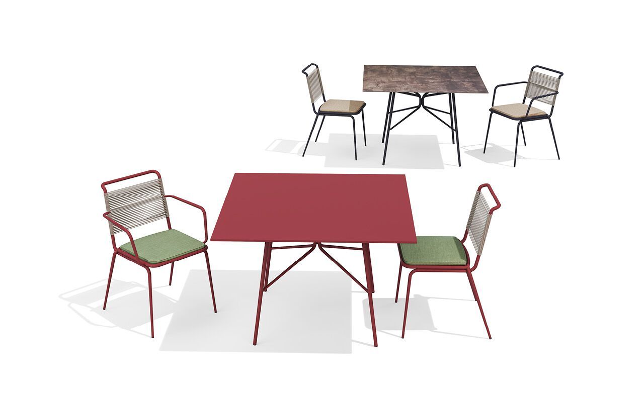 Стальной стул с порошковым покрытием со встроенной подушкой BABEL D Kissi ARCH-00088374 - Вид №2