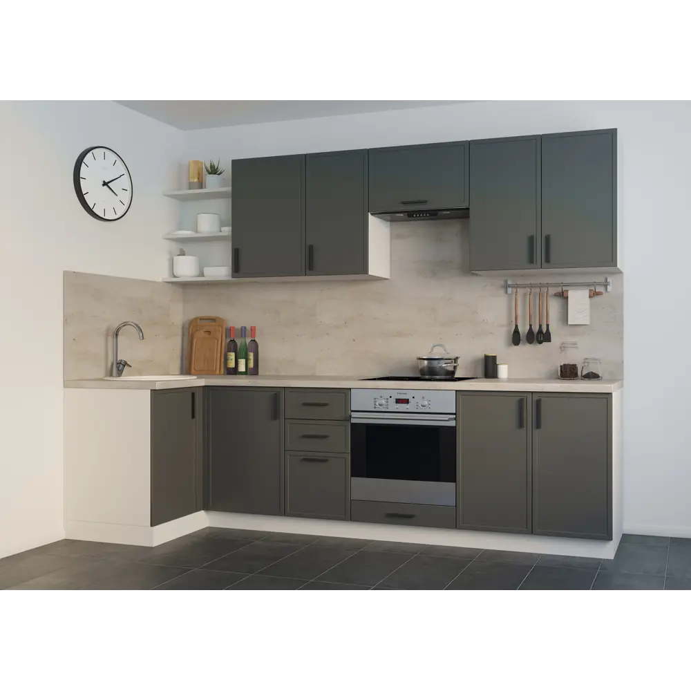 Навесной кухонный шкаф DELINIA Nero графит 80х67.6х29 см 86586444 Неро STLM-0070497 - Вид №8