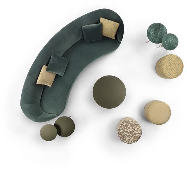 Marelli Круглый пуф из ткани Moon 9mn102 - Вид №1