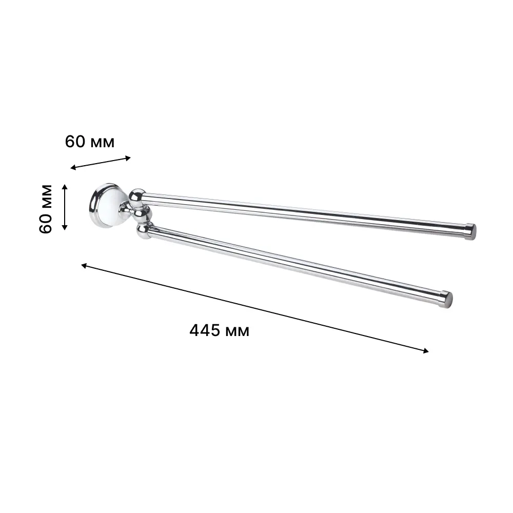 Настенный держатель для полотенец LEMER Loire двойной хром 89384394 STLM-1581995 - Вид №1