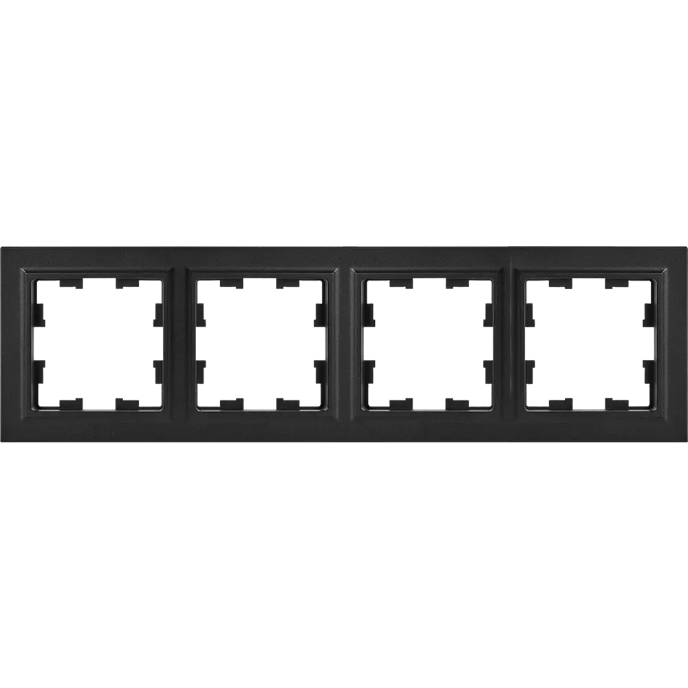 Рамка IEK Brite-4 для розеток и выключателей в черном цвете 87761334 STLM-1118836