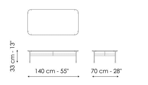 Деревянный прямоугольный низкий журнальный столик BONALDO PEAK ARCH-00049596 - Вид №4