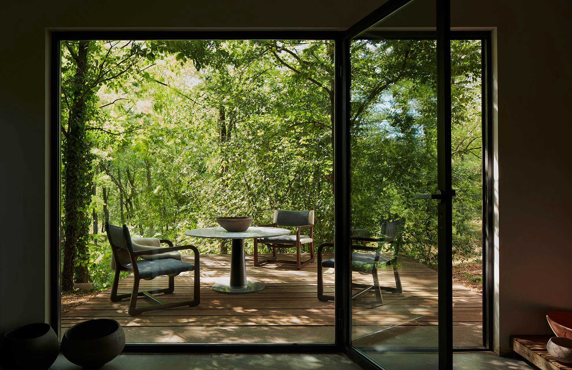 Круглый стол из мрамора и красного дерева Exteta Sunset ARCH-00118082 - Вид №7