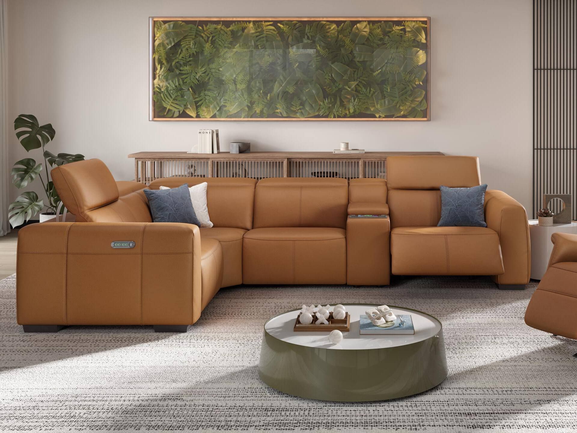 Кожаный угловой диван Sofanella тысячный ARCH-00022714 - Вид №2