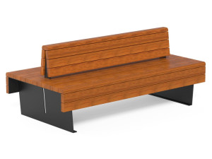 Скамья из окуме со спинкой