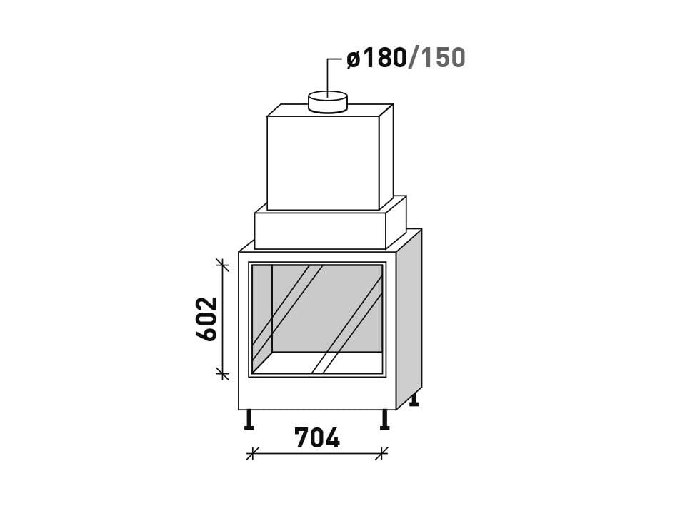 Закрытый дровяной камин Metalfire OPTIMUM 700-60 WHE 1SA ARCH-00069527 - Вид №20