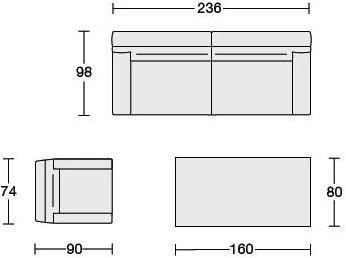 CTS SALOTTI 3-х местный тканевый диван Haven sun-id-1459450 - Вид №2