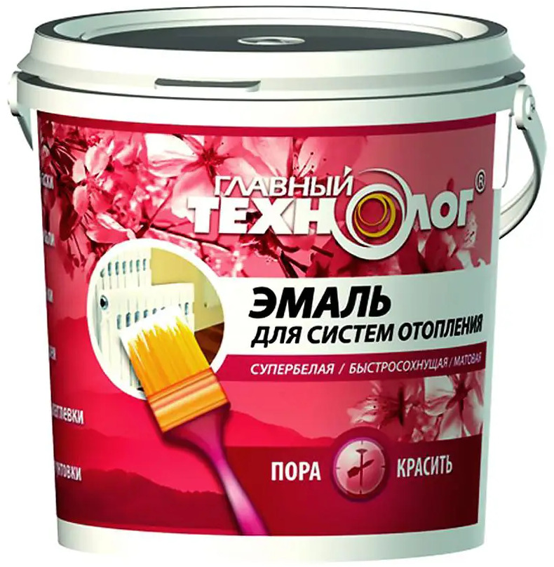 91261311 Эмаль акриловая для радиаторов НОВБЫТХИМ 20181, супербелая, 1 кг STLM-0852994