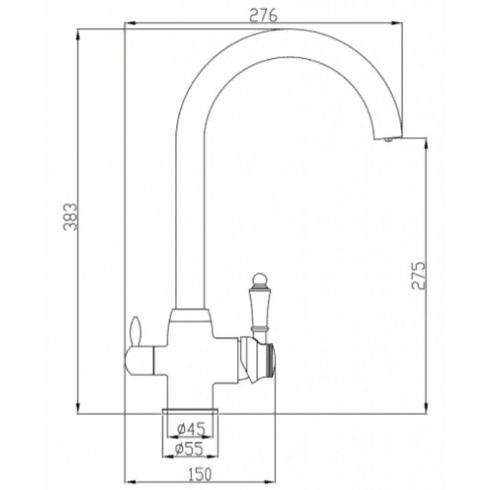 Steel Hammer SH 723 SATIN Смеситель для кухни Zorg 383x276  - Вид №2