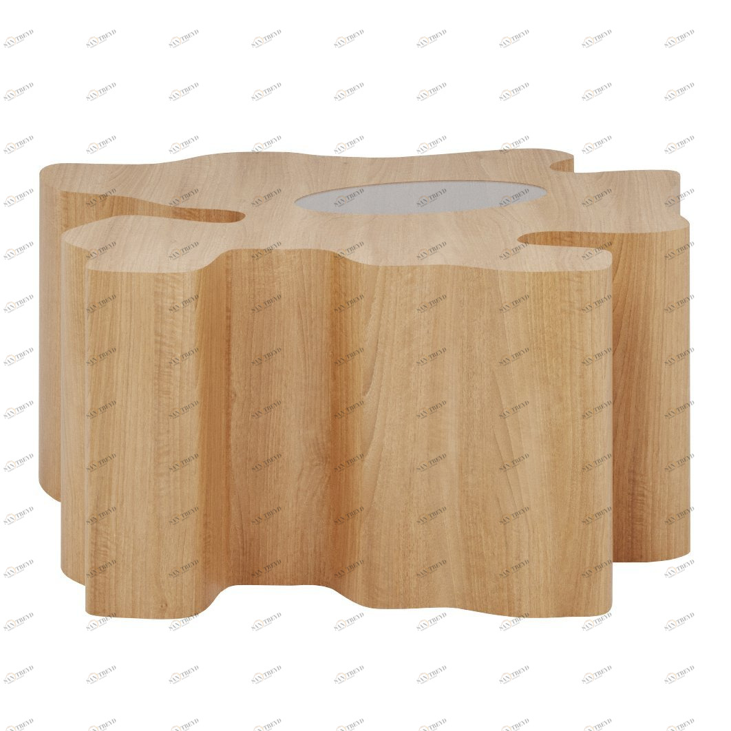 Журнальный столик деревянный фигурный дуб "Пень" от Odingeniy ODINGENIY  178455 Бежевый 