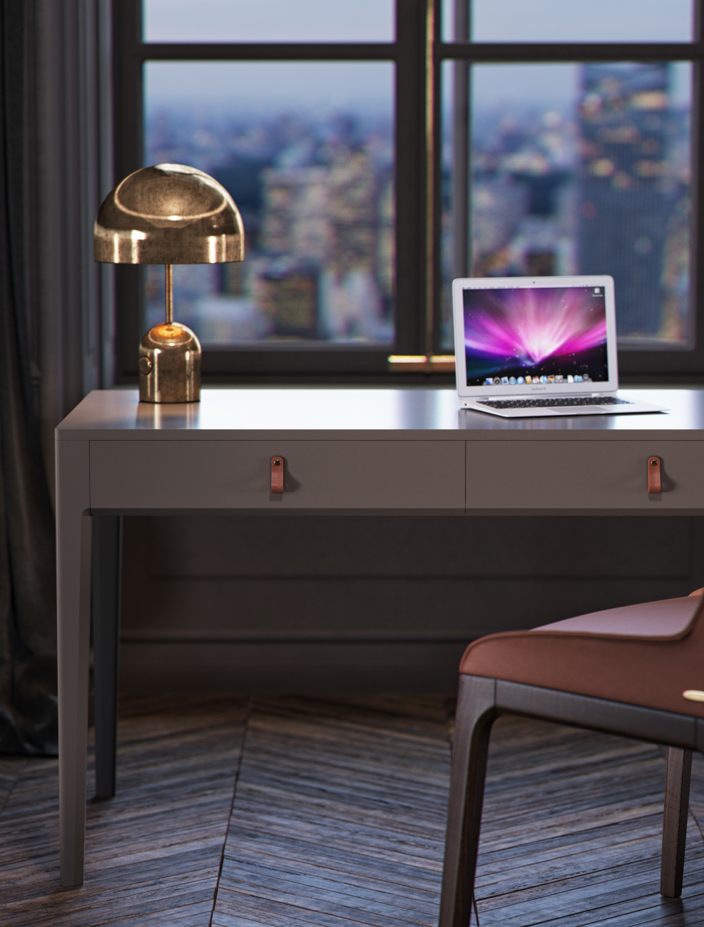 Письменный стол с ящиками голубой веджвуд Case THE IDEA  210612 Голубой  - Вид №3