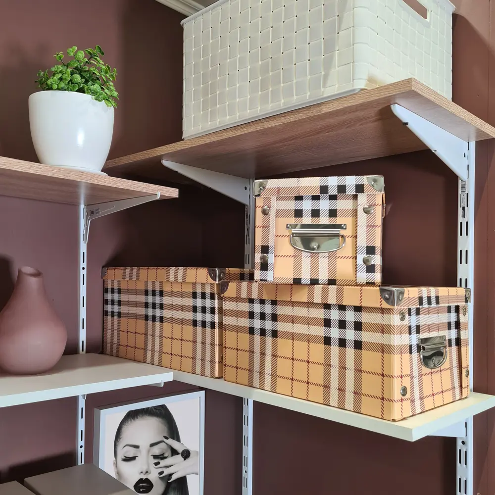 Коробка картонная 35x25x17.5 см клетка STORIDEA STLM-2188187 - Вид №5