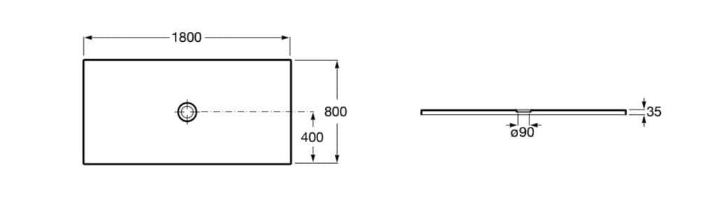 Прямоугольный акриловый ультра-плоский поддон для душа Roca Cratos ARCH-00138031 - Вид №33