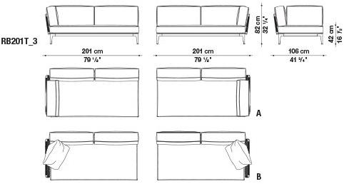 B&B Italia Outdoor Садовый диван из ткани с шезлонгом Ribes sun-id-1471587 - Вид №17
