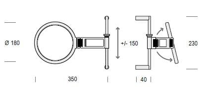 Настенное хромированное латунное круглое увеличительное зеркало De Rosso мирт ARCH-00029788 - Вид №2