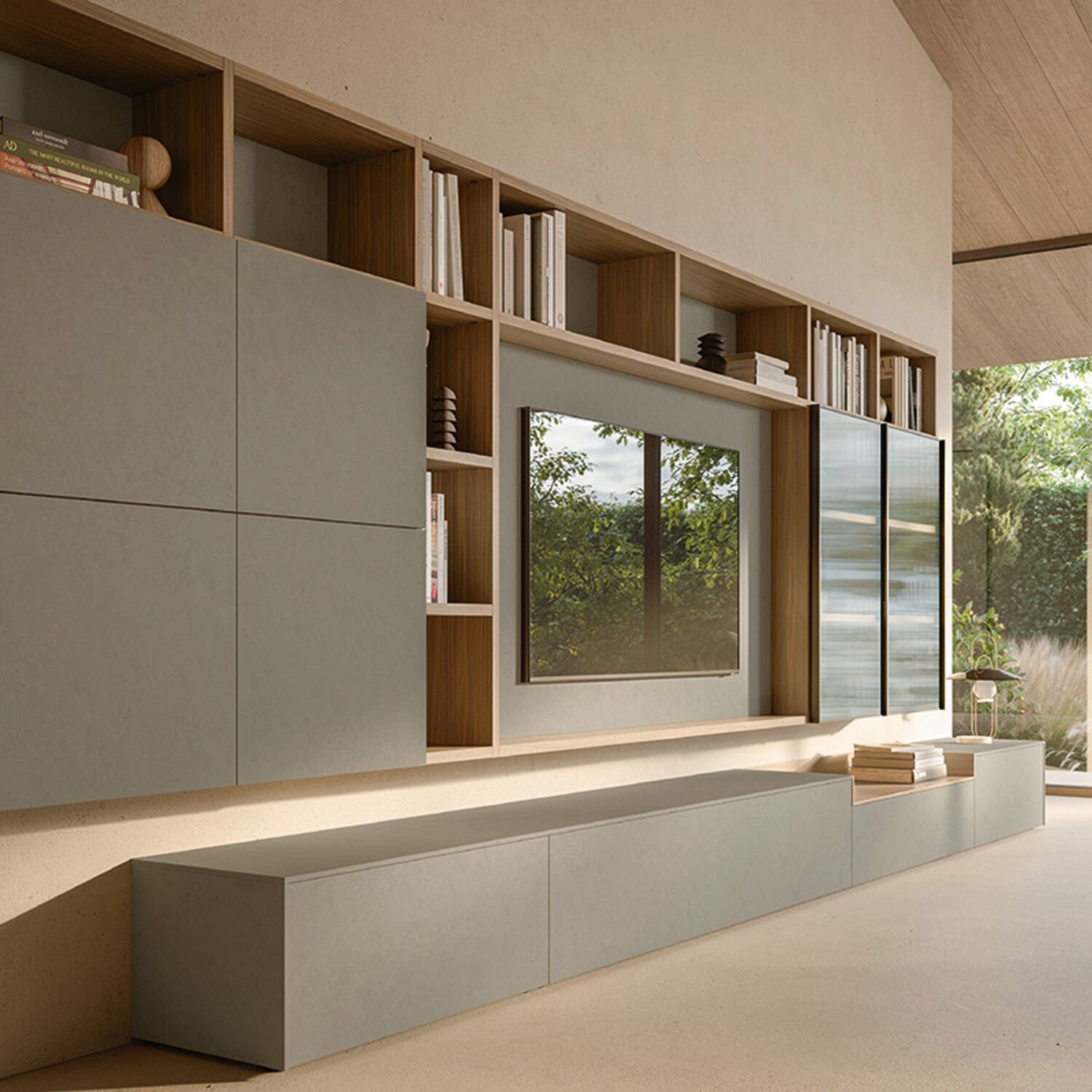 Оборудованная стена с ТВ-стойкой Zalf Modulor ARCH-00102794 - Вид №1