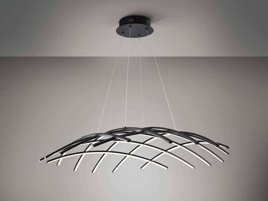 108969 Подвесной светильник 124Ø BLUETOOTH черный Schuller Trama - Вид №1